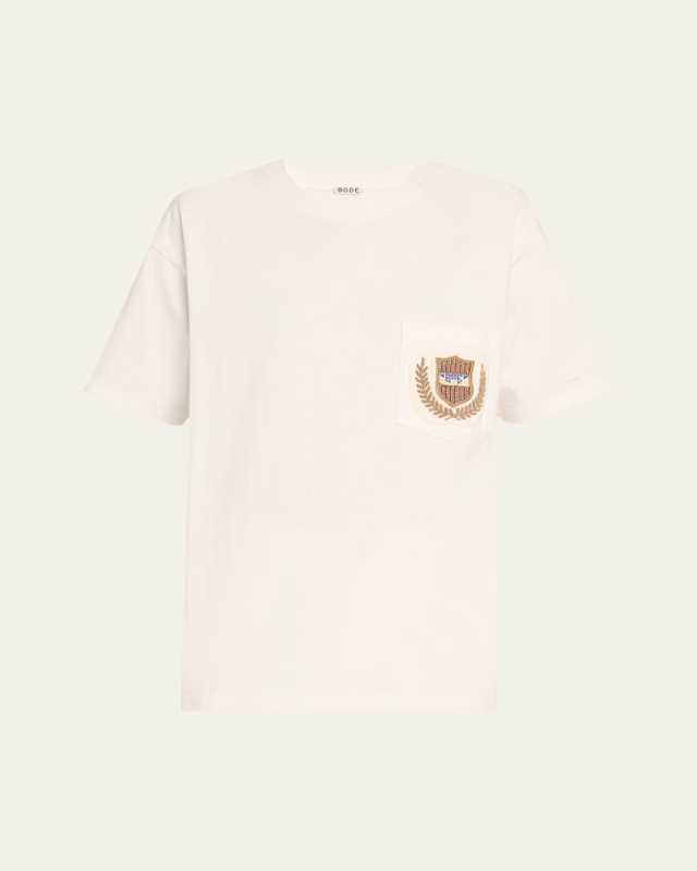 Sportsman Crest Embroidered Patch Pocket T